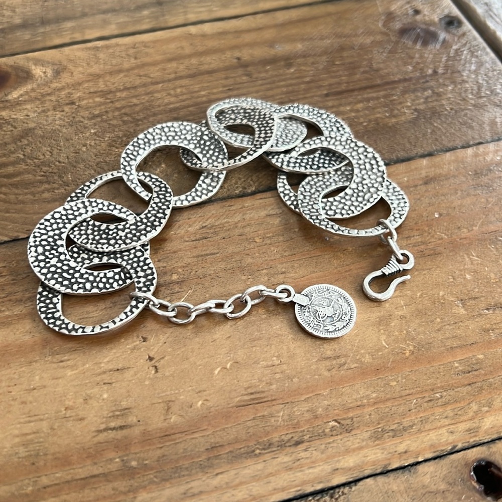 Derin Collection bracelet silver plated pewter 8.5 inches